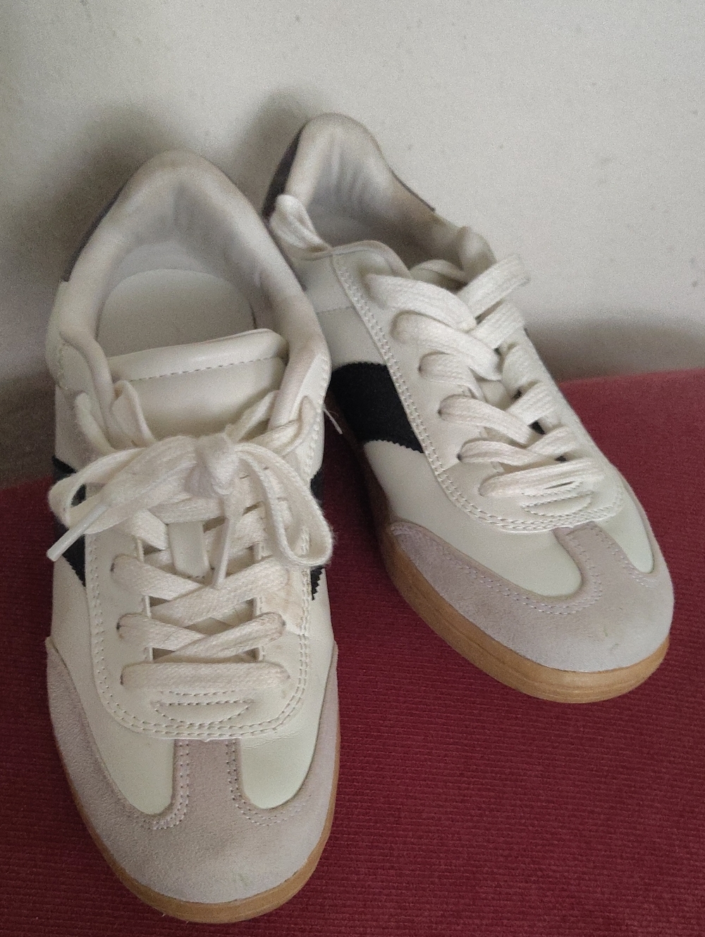 Kids White and Black Retro-Style Sneakers